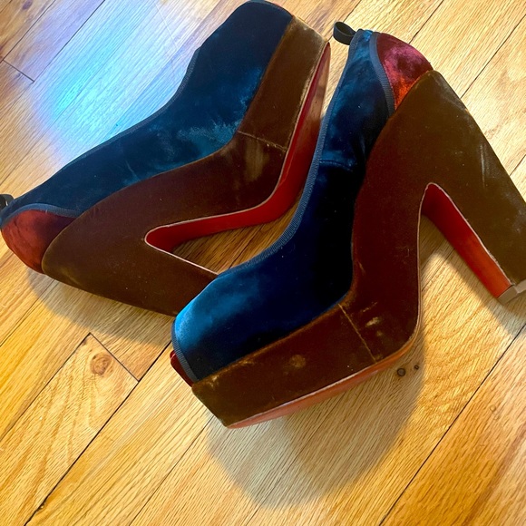 Christian Louboutin Shoes - Beautiful velvet platform peep-toe Louboutin.
